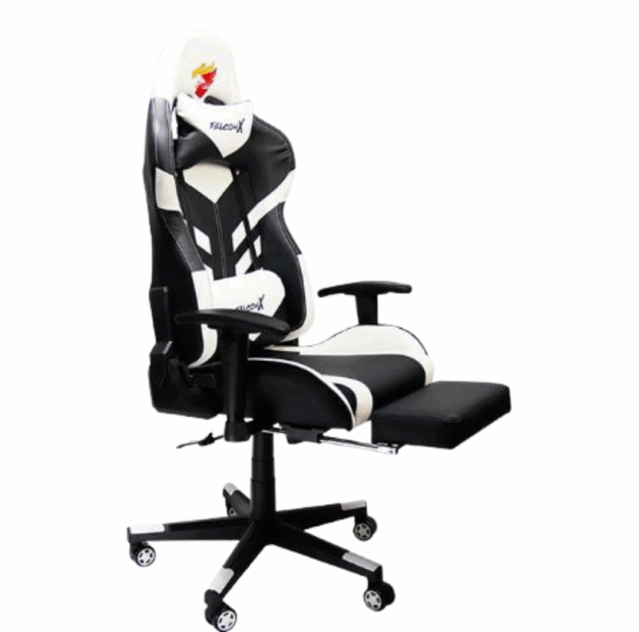 SILLA GAMER FALCONX REPOSAPIES SD-257FT GHOST STRIKE SILVER BLACK