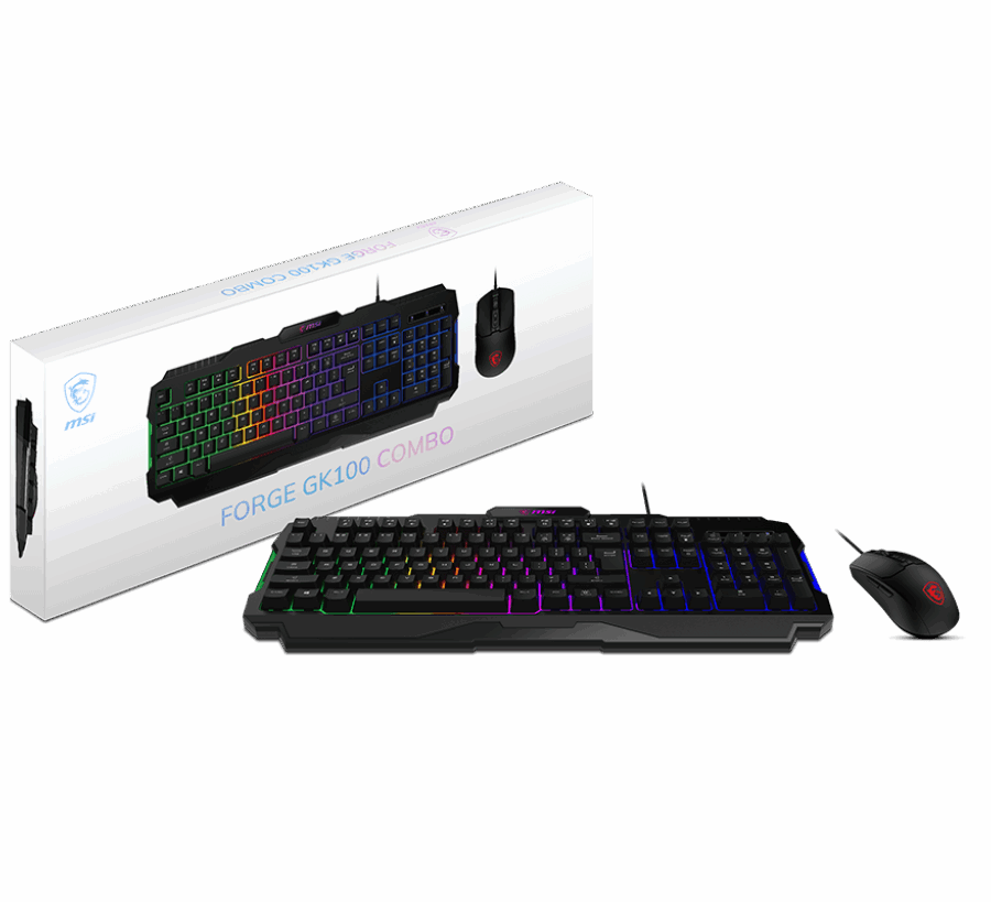 COMBO TECLADO Y MOUSE GAMING MSI FORGE