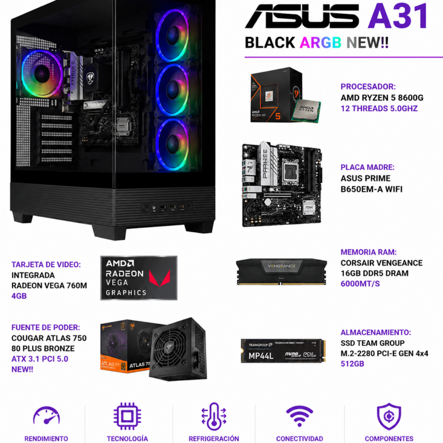 PC GAMER DYNAMICP-A86-23 RYZEN 5 8600G