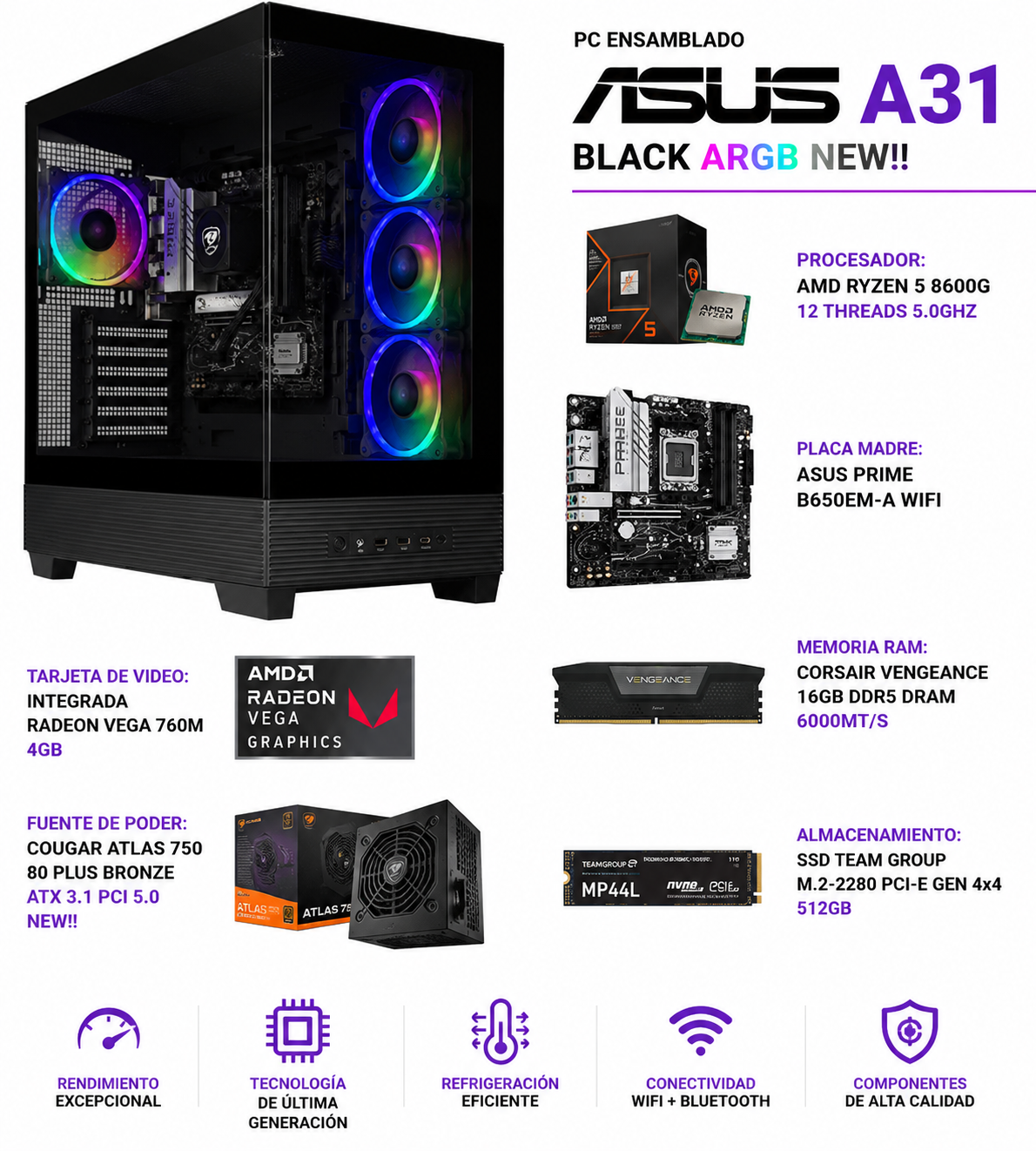 PC GAMER DYNAMICP-A86-23 RYZEN 5 8600G