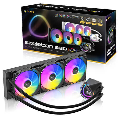 REFRIGERACION ANTEC SKELETON 360 ARGB NEGRA