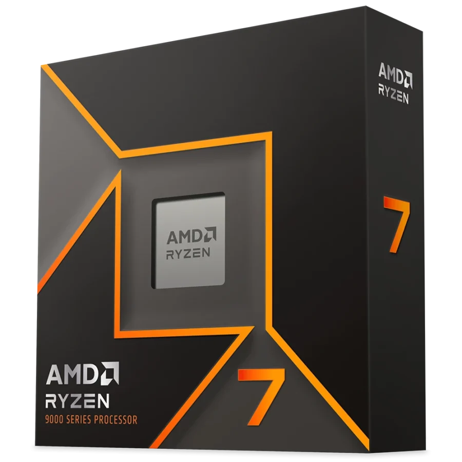 PROCESADOR AMD RYZEN 7 9700X · AMD SOCKET AM5 · 8 NÚCLEOS / 16 HILOS · 3.8-5.5 GHZ · GRÁFICOS AMD RADEON · SIN DISIPADOR