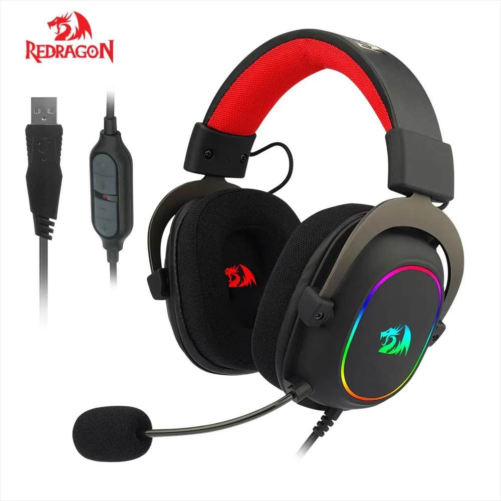 DIADEMA REDRAGON ZEUS X BLACK H510-RGB